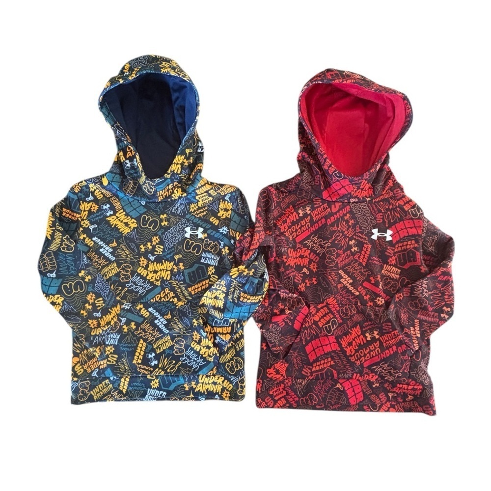 2xUnder Armour Kids 4T(Blue) & 5T (Red) Hoodies, exclnt Cndt